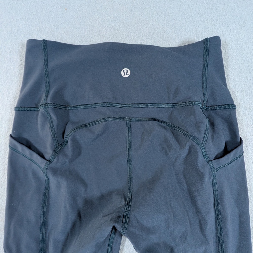 Lululemon Fast and Free‎ Tight Women 4 Dark Slate Blue High Rise Pockets 28"